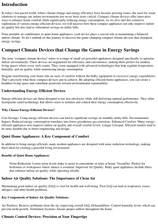 “Compact Climate Devices that Change the Game in Energy Savings.”