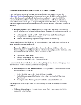 Induktions-Wokherd kaufen Worauf Sie 2025 achten sollten!!