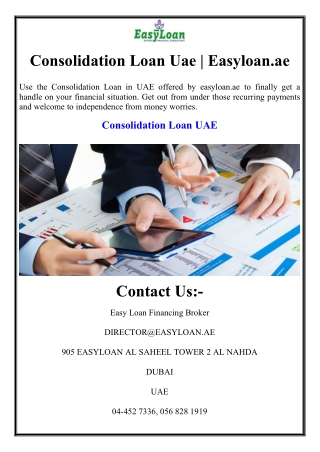 Consolidation Loan Uae | Easyloan.ae