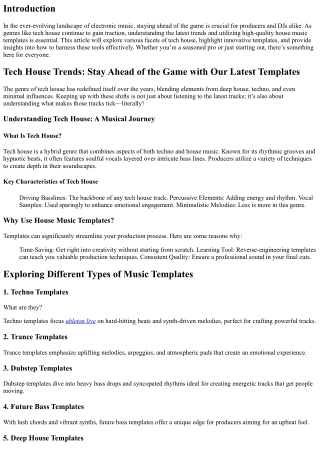 Tech House Trends: Stay Ahead of the Game with Our Latest Templates