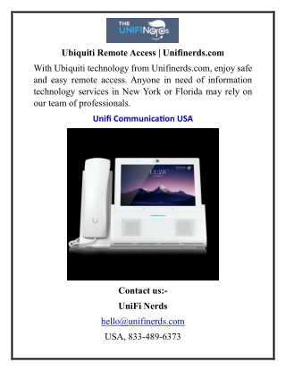 Ubiquiti Remote Access  Unifinerds