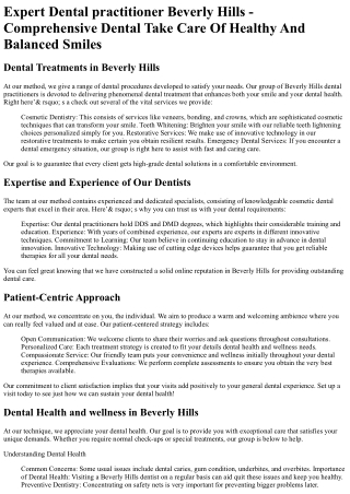 Dental Group of Beverly Hills