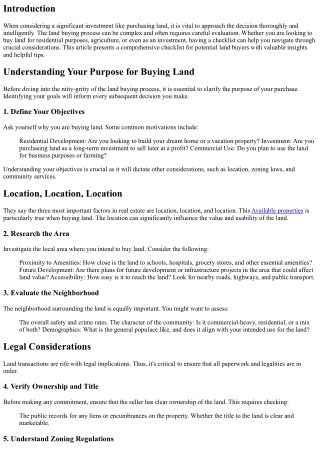 Land Buyer Checklist: What to Consider Before Making a Purchase