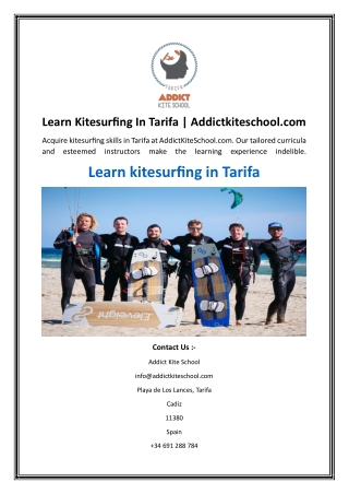 Learn Kitesurfing In Tarifa  Addictkiteschool.com