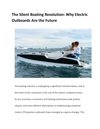 The Silent Boating Revolution_ Why Electric Outboards Are the Future