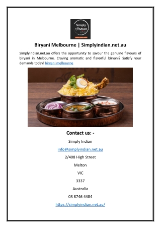 biryani melbourne