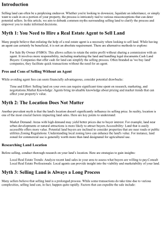 Common Myths About Selling Land Debunked