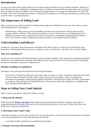 We Buy Land: The Quickest Way to Cash in on Your Property