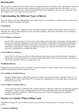 We Buy Land: Selling to Cash Buyers vs. Traditional Buyers