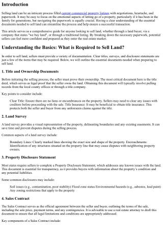 Navigating the Paperwork: Essential Documents for Selling Land