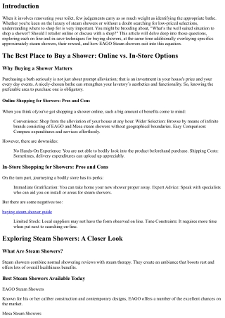 The Best Place to Buy a Shower: Online vs. In-Store Options