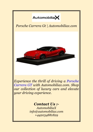 Porsche Carrera Gt | Automobiliax.com