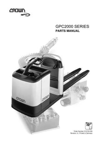 Crown GPC2040S Lift Truck Parts Catalogue Manual Instant Download