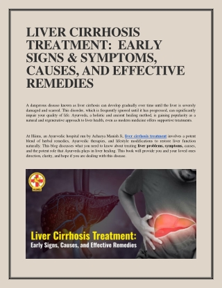Liver Cirrhosis Treatment_ Early Signs, Causes, and Effective Treatments