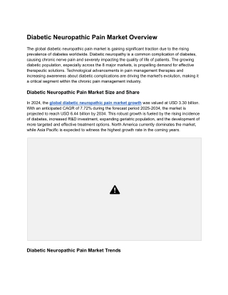 Diabetic Neuropathic Pain Market Analysis Report | 2034