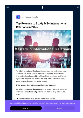 Top Reasons to Study MSc International Relations in 2025