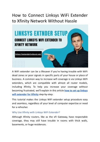 How to Connect Linksys WiFi Extender to Xfinity Network Without Hassle.docx
