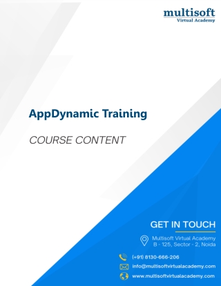 AppDynamic Training | Get Certified with Multisoft Virtual Academy