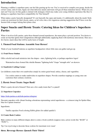 Super Snacks and Heroic Treats: Catering Ideas for Children's Superhero Parties