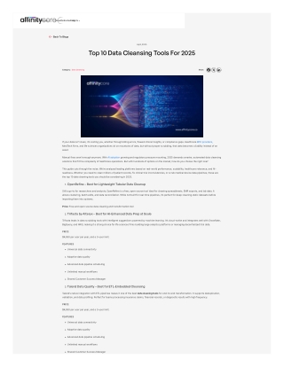 Data Cleansing Tools for 2025