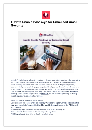 How to Enable Passkeys for Enhanced Gmail Security