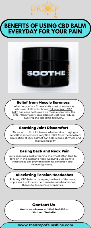 Benefits of Using cbd balm everyday for your pain