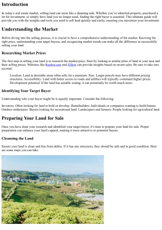 The Ultimate Guide to Selling Land Quickly and Easily