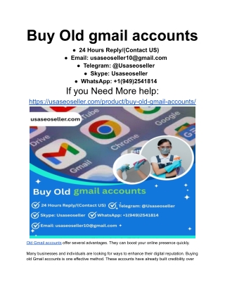 Buy Old gmail accounts