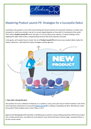 Mastering of Product Launch PR Strategies for a Successful Debut