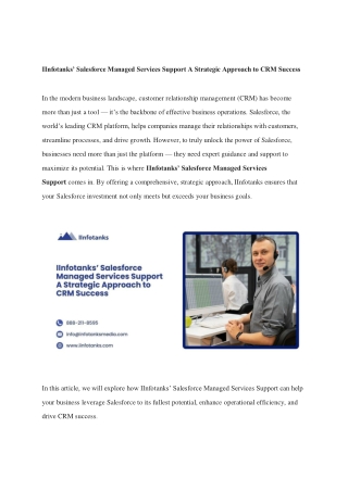 IInfotanks’ Salesforce Managed Services Support A Strategic Approach to CRM Success