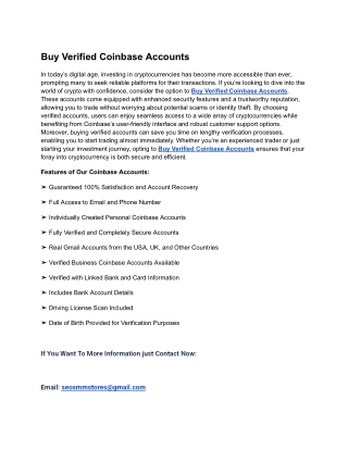 World best Website and fastest delivery To Buy Verified Coinbase Accounts