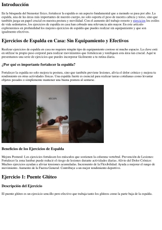 Ejercicios de Espalda en Casa: Sin Equipamiento y Efectivos