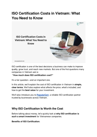 ISO Certification Costs in Vietnam_ What You Need to Know