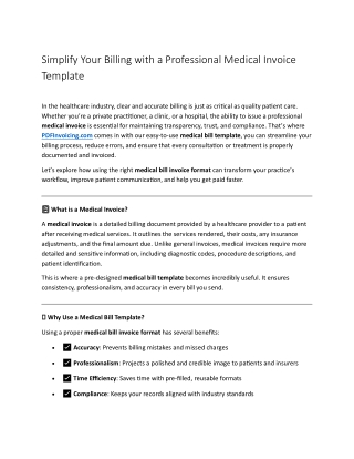 Simplify Your Billing with a Professional Medical Invoice Template