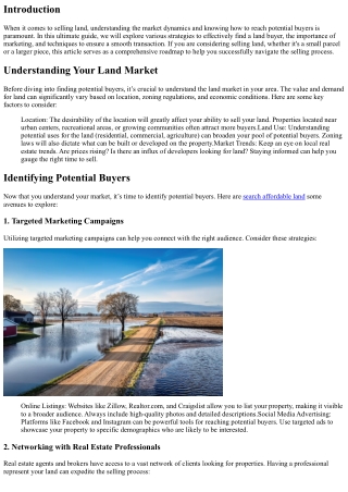 The Ultimate Guide to Finding a Land Buyer