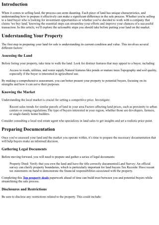 Preparing Your Land for Sale: Essential Steps to Take
