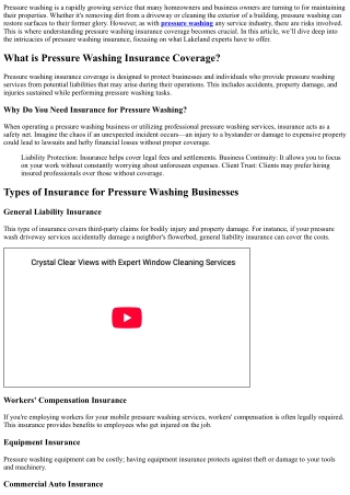 Understanding Pressure Washing Insurance Coverage with Lakeland Experts