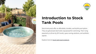 Introduction to Stock Tank Pools