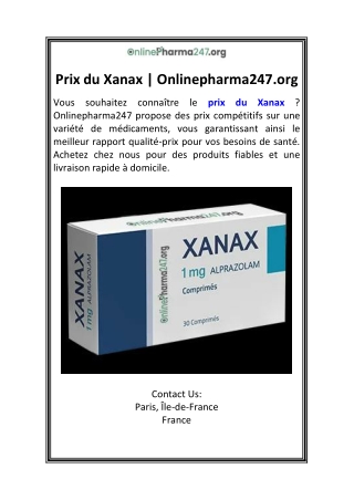 Prix ​​du Xanax  Onlinepharma247.org