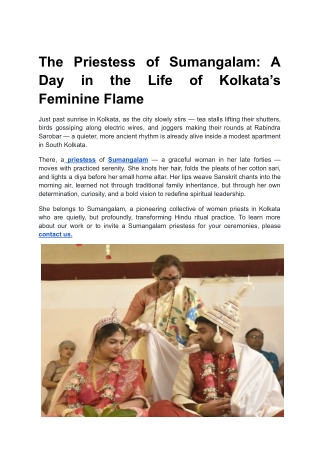 The Priestess of Sumangalam_ A Day in the Life of Kolkata’s Feminine Flame