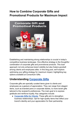 How to Combine Corporate Gifts and Promotional Products for Maximum Impact