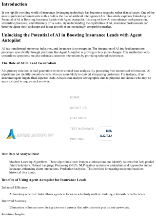 Unlocking the Potential of AI in Boosting Insurance Leads with Agent Autopilot