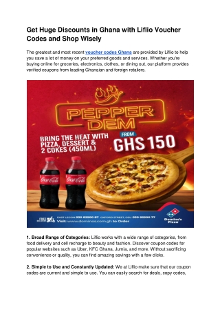 Get Huge Discounts in Ghana with Liflio Voucher Codes and Shop Wisely