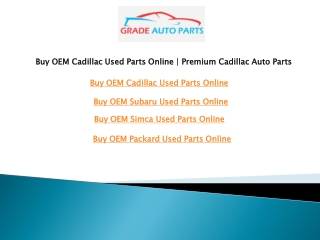 Buy OEM Cadillac Used Parts Online  Premium Cadillac Auto Parts