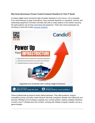 Why Smart Businesses Choose Trusted Computer Resellers for Their IT Needs