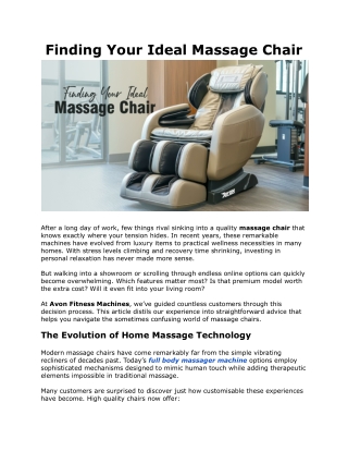 Massage Chair Online in India at Best Price – Avon Fitness Machines