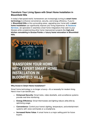 Transform Your Living Space with Smart Home Installation in Bloomfield Hills