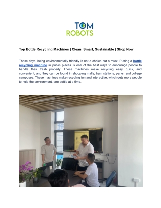 Top Bottle Recycling Machines | Clean, Smart, Sustainable | Shop Now!