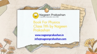 Book For Physics Class 11