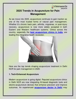 Best Acupuncture Clinic in India